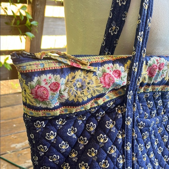 Vera Bradley Blue and Yellow Quilted Duffle with Double Shoulder Straps - Picture 3 of 11